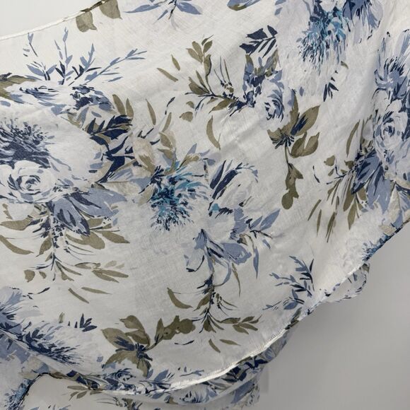 Unbranded Floral Lightweight Blue Kimono Shawl Top OSFM Boho - Picture 7 of 12